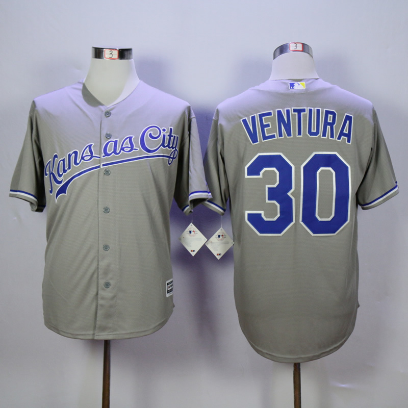 Men Kansas City Royals #30 Ventura Grey MLB Jerseys